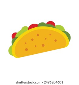 Mexican taco illustration isolated on white.