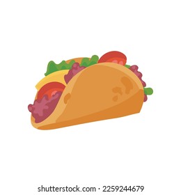 mexican taco illustration over white