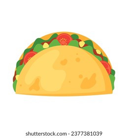 mexican taco illustration vector isolated