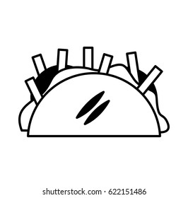 mexican taco isolated icon