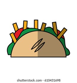 mexican taco isolated icon vector illustration design
