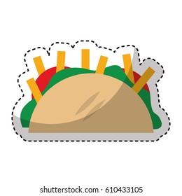 mexican taco isolated icon vector illustration design