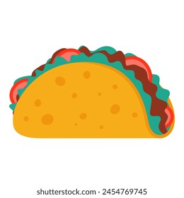 Mexican taco isolated on a white background