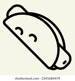 Mexican taco line icon. Sausage in taco vector illustration isolated on white. Burrito outline style designed for and app. Eps 10.