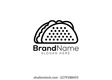 Mexican taco logo design vector template