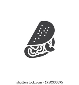 Mexican taco vector icon. filled flat sign for mobile concept and web design. Taco tortilla glyph icon. Symbol, logo illustration. Vector graphics