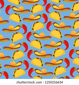 mexican tacos food with hat background