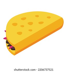 Mexican tacos icon. Isometric of Mexican tacos vector icon for web design isolated on white background