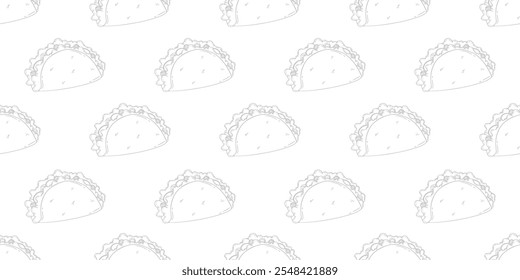 Fondo de patrón de tacos mexicanos. fondo de patrón de taco doodle. estilo vintage de patrón de tacos sin costura. 