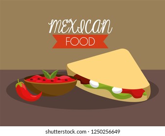 mexican tacos with spicy chili sauce