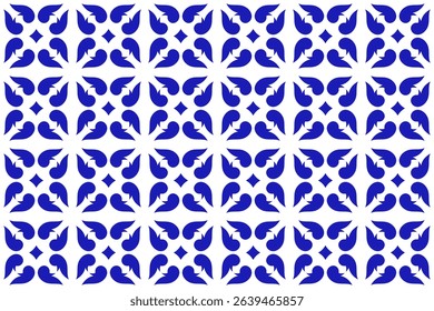 Mexican talavera blue ceramic tile. Traditional seamless pattern from Puebla.