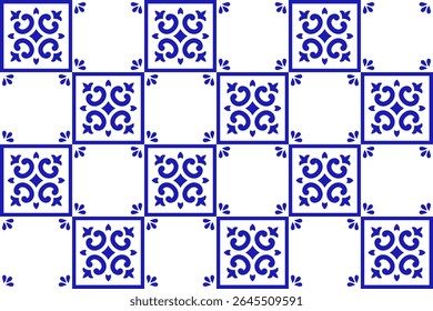 azulejo de cerâmica azul talavera mexicana. Padrão tradicional sem emenda de Puebla.