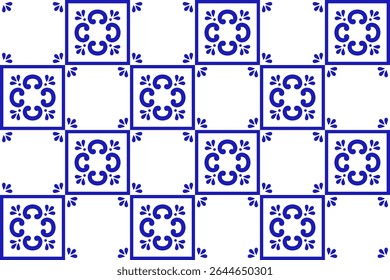 Talavera azulejo cerâmica mexicana com salpicos azuis e ponto. Padrão tradicional sem emenda de Puebla.