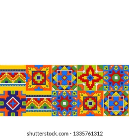Mexican talavera ceramic tile pattern. Ethnic folk ornament.