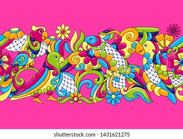 Mexican talavera ceramic tile pattern with tropical parrots. Traditional decorative objects. Ethnic folk ornament. Decoration with ornamental birds.
