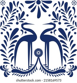 mexican talavera mosaic illustration in vector format