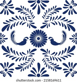 mexican talavera mosaic illustration in vector format