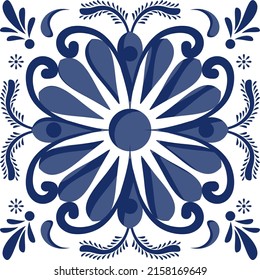 mexican talavera mosaic illustration in vector format