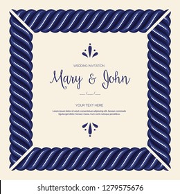 Mexican Talavera Style Tile Frame from Puebla; México – Wedding Invitation, Copy Space
