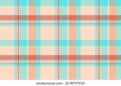 Mexikanische Tartan Textur Vektor, Herbst Check nahtlose Muster. Kunst Textil Hintergrund Stoff in hellen und tealen Farben Palette.