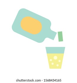 mexican tequila bottle and cup fill style icon vector illustration design