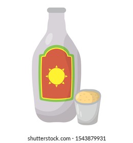 mexican tequila bottle and cup vector illustration design
