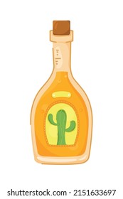 icono aislado de botella de tequila mexicana