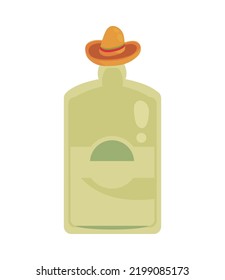 mexican tequila bottle isolated icon