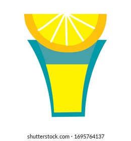 mexican tequila cup with lemon fill style icon vector illustration design