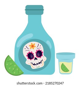 bebida tequila mexicana y limón