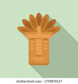 Mexican tiki idol icon. Flat illustration of mexican tiki idol vector icon for web design