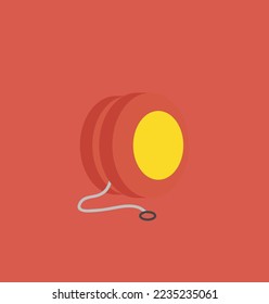 mexican toys, yoyo vector illustration on red background
