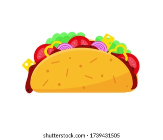 Mexican tradition food vector illustration. Tacos icons on white background.