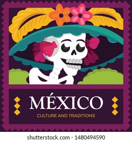 Mexican Traditional "Catrina" - Copy Space Composition