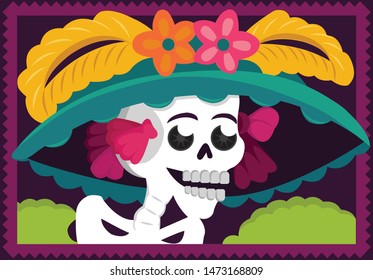 Mexican Traditional Day Of The Dead "Catrina"