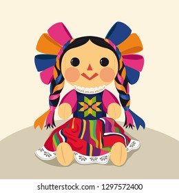 Mexican Traditional Doll, Maria – Vector Illustration