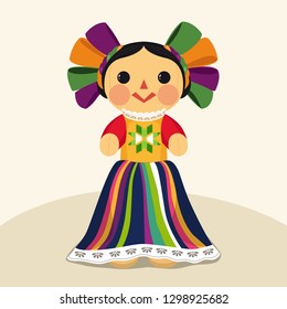 Mexican Traditional Doll Maria Vector Illustration Stock Vector ...