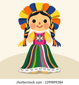 Mexican Traditional Doll, Maria – Vector Illustration