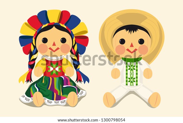 メキシコの伝統的な人形 マリア ベクターイラスト コピー用スペース のベクター画像素材 ロイヤリティフリー