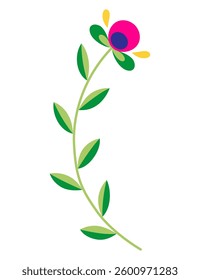 Mexican traditional flower. Ethnic embroidery decoration. Ornate folk graphic, wallpaper element. Festive mexican floral motif. Vector illustration