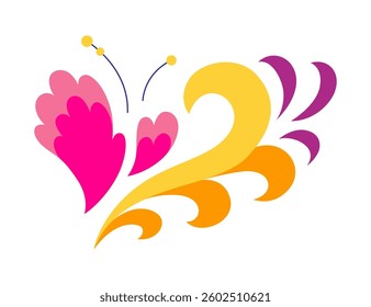 Mexican traditional flower. Ethnic embroidery decoration. Ornate folk graphic, wallpaper element. Festive mexican floral motif. Vector illustration