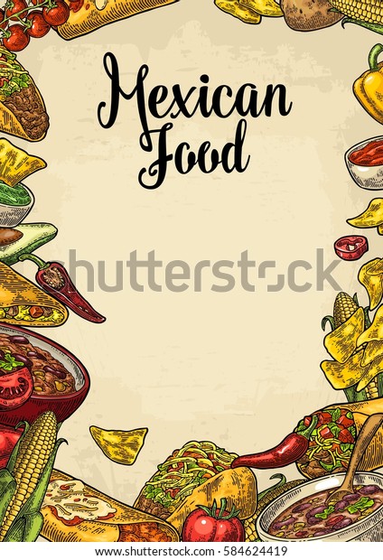 Mexican Traditional Food Restaurant Menu Template Stock Vector (Royalty ...