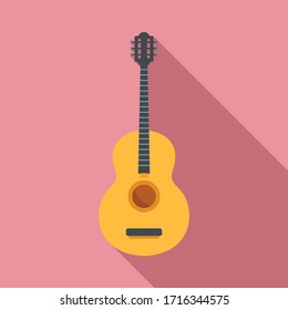 Mexican traditional guitar icon. Flat illustration of mexican traditional guitar vector icon for web design