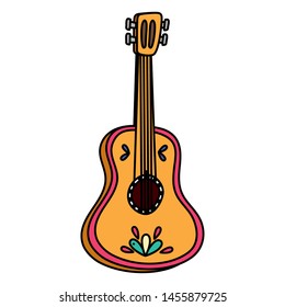 mexican traditional guitar instrument icon vector illustration design