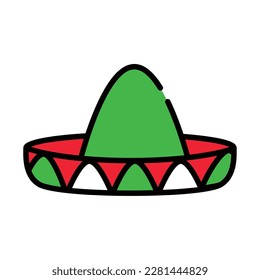 mexican traditional hat icon isolated
