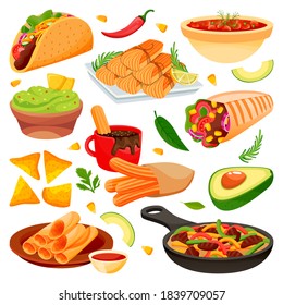 Mexican Traditional Holiday Food Dishes Vector Stock Vector (Royalty ...