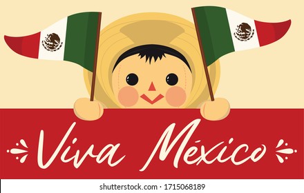 Mexican Traditional Male RagDoll – Vector Illustration – Copy Space