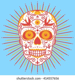 Mexican traditional sugar skull.