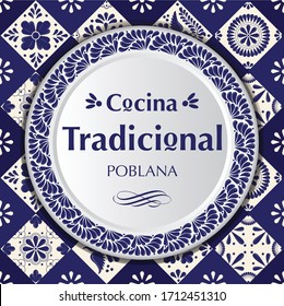 Baldosas mexicanas tradicionales de Talavera de Puebla; México - Copiar composición de placas espaciales