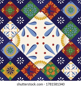 Mexican Traditional Talavera Style Tiles from Puebla; México – Composition